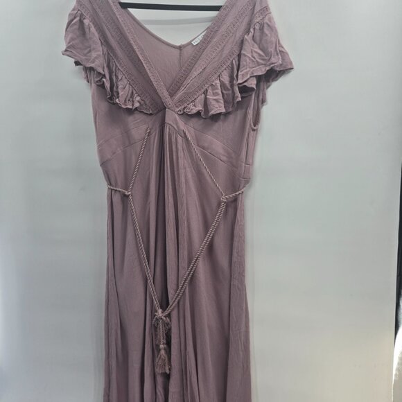 Baltic Born Dresses & Skirts - Baltic Born Light Purple Mauve Jennifer Deep V-Neck Tassel Belt Maxi Dress XXXL